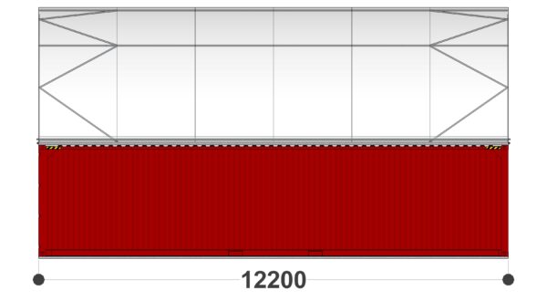 12m W x 12.2m L CMDS - SIDE ELEVATION